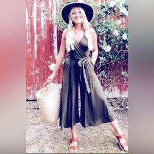 Carly Jean Los Angeles Black Wrap Jumpsuit